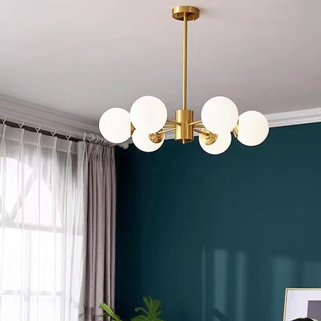 Lámpara LED lineal de diseño moderno, luces de techo de cristal con forma de globo para sala de estar y dormitorio 