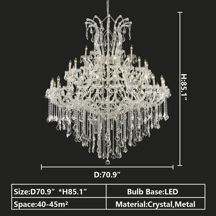 Oversized European Chrome Classic Candle Branch Crystal Chandelier for 2-Story/Duplex Buildings , branch,luxury,shining,wonderful, tiered, transparent, dimension