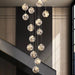Extra Length 78.8''-196.9'' Customization Modern Starlight Globe Chandelier for Foyer Hall Crystal Clear Glass Ball Light Decoration Living Room Ceiling Lamp
