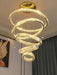 Super Big Modern Front Entryway Luxury Chandelier 5 Rings Crystal Gold/ Chrome Finish Ceiling Lamp For Hotel Hallway Entrance Living room