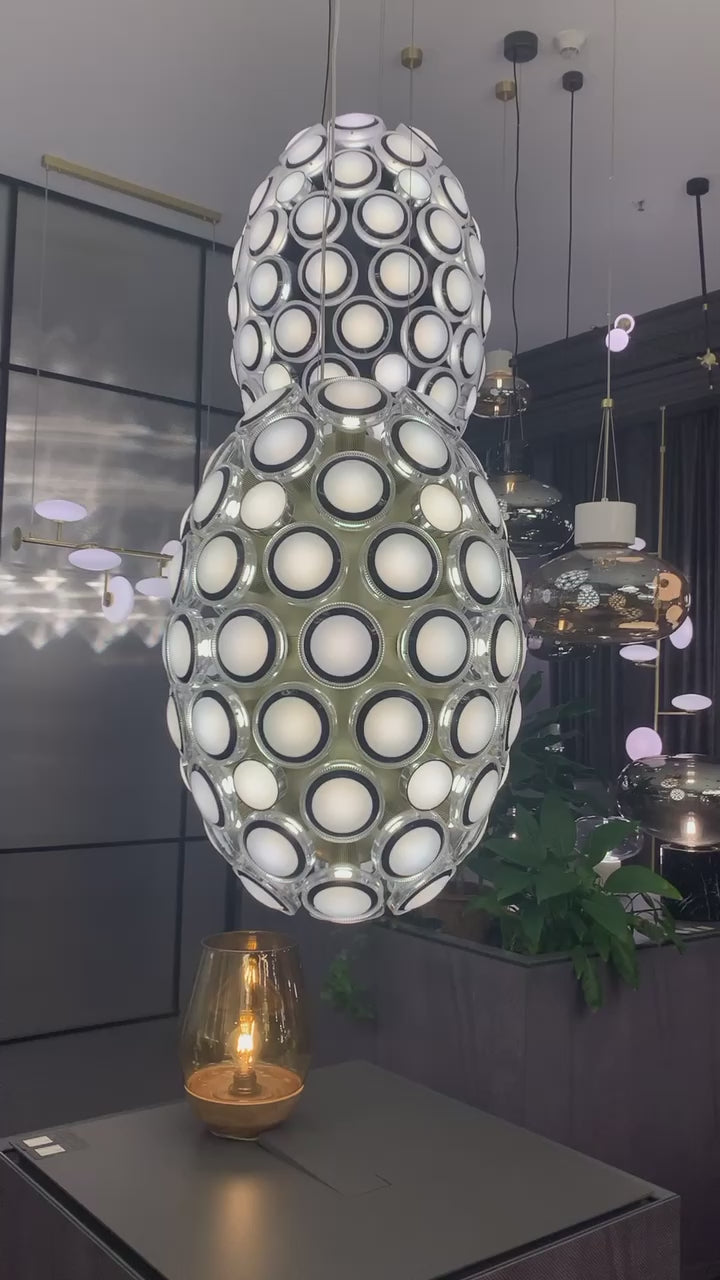 Modern Art Egg-shaped Chandelier Iconic Eyes LED Pendant Light For Dining Room/Living Room