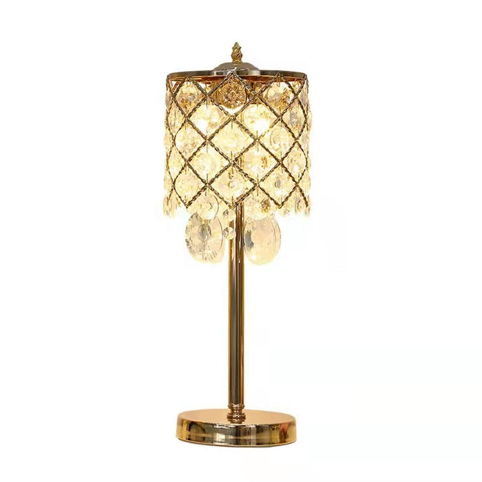 Lámpara de mesa de cristal creativa moderna lámpara de noche de estilo europeo dorada/cromada de lujo