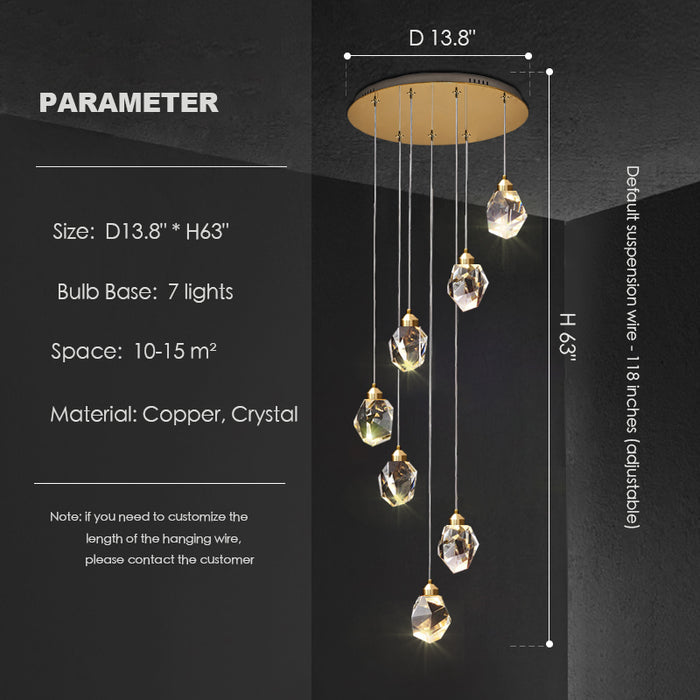 Lampadario di cristallo moderno Foyer Soggiorno Droplight Luci decorative per sala