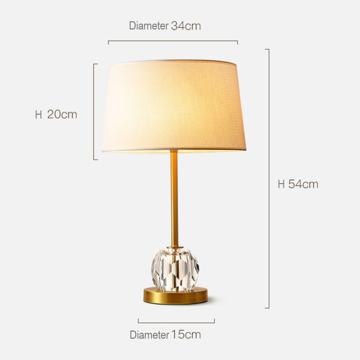 Lámpara de mesa redonda moderna del buffet de la sombra de la tela para la sala de estar o el dormitorio 