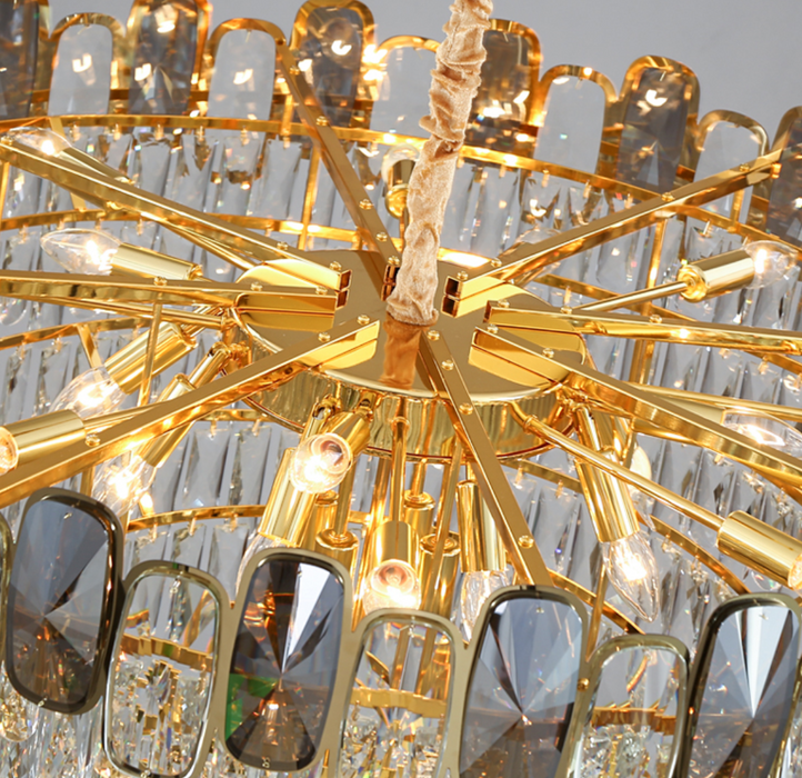Round / Rectangle Crystal Pendant Chandelier Ceiling Fixtures Light For Living Room/Dining Room/Entryway
