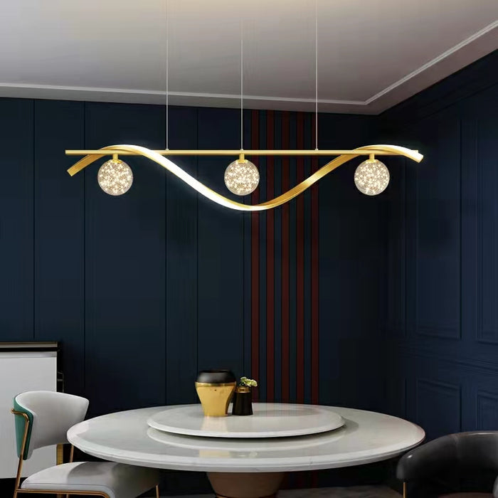 Lampadario moderno per sala da pranzo Lampadario da soffitto Starlight in vetro stile conciso Lampada da bancone da bar di lusso