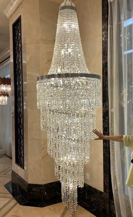 2023 Modern Crystal Chandelier For Foyer / Staircase