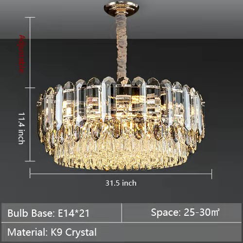 Lampadari signorili per soggiorno Plafoniera in cristallo K9 di lusso per corridoio / sala da pranzo