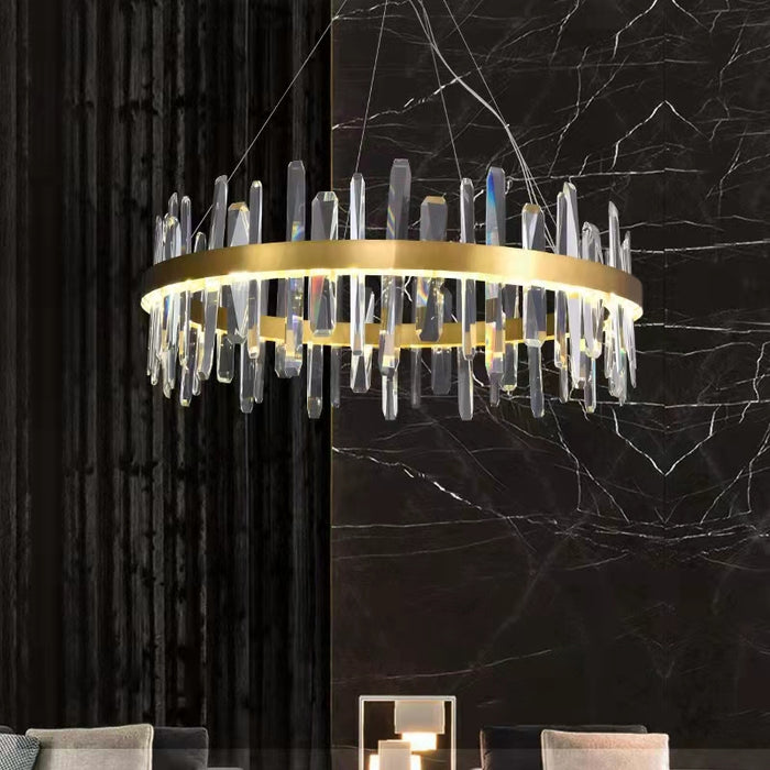 Lampadario di cristallo per sala da pranzo Lampada a sospensione in cristallo dallo stile unico
