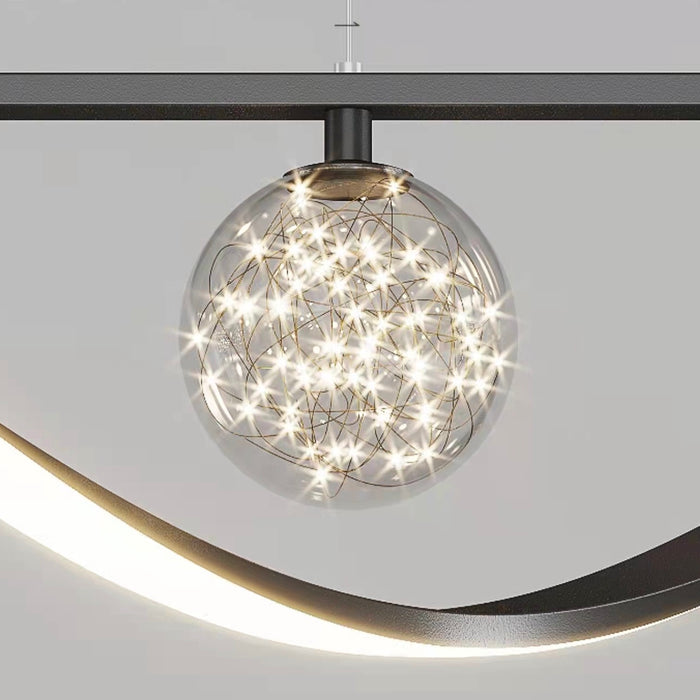 Lámpara de techo moderna con bola de cristal de estilo conciso para comedor, luz de mostrador de barra de lujo