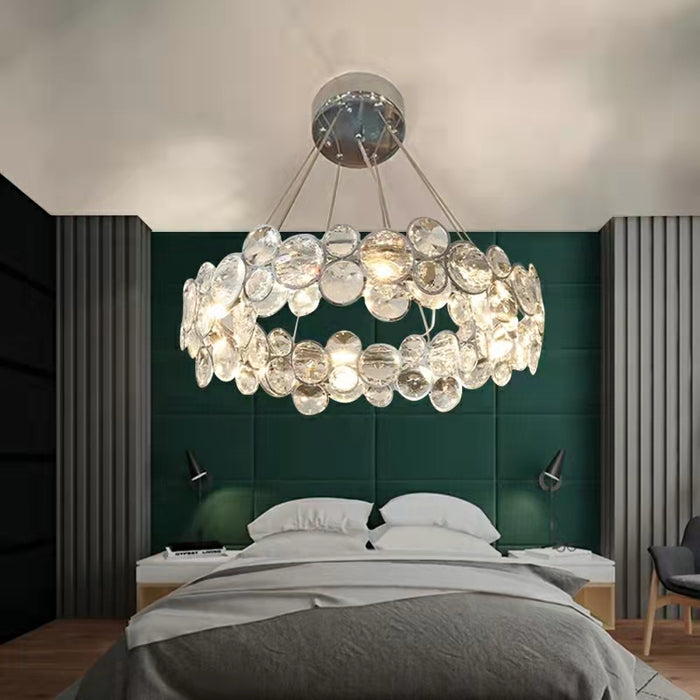 Lampadario di cristallo di design per plafoniera da soggiorno, camera da letto