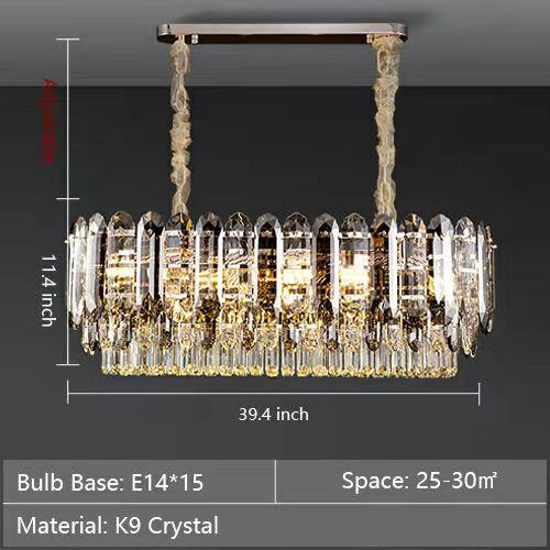 Candelabros majestuosos para sala de estar, luz de techo de cristal K9 de lujo para pasillo/comedor