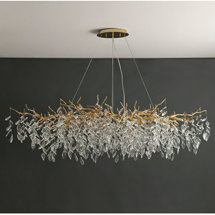 Affordable New French Style Branch Beautiful Crystal 2022 Popular Chandelier Crystal Leaves Ceiling Light Fixture