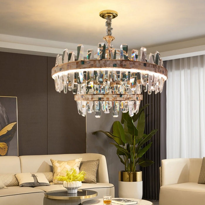 Affordable Round K9 Crystal Chandelier Lighting For Living Room Moden Rectangle Pendant Lamp For Dining Table