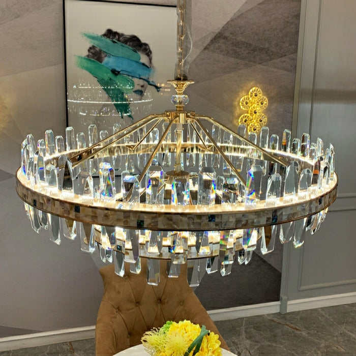 Affordable Round K9 Crystal Chandelier Lighting For Living Room Moden Rectangle Pendant Lamp For Dining Table