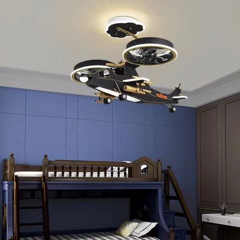 Lámpara colgante de avión para ventilador, lámpara de techo para dormitorio de niños/niños, lámpara creativa para habitación de niño