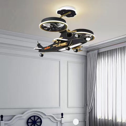 Airplane Pendant Fan Light Kids/ Children Bedroom Ceiling Lamp Creative Boy’s Room Chandelier