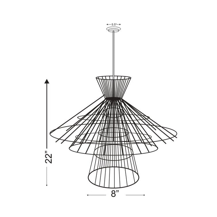 Lámpara de araña Alito de 6 luces de inspiración vintage, luces colgantes negras 