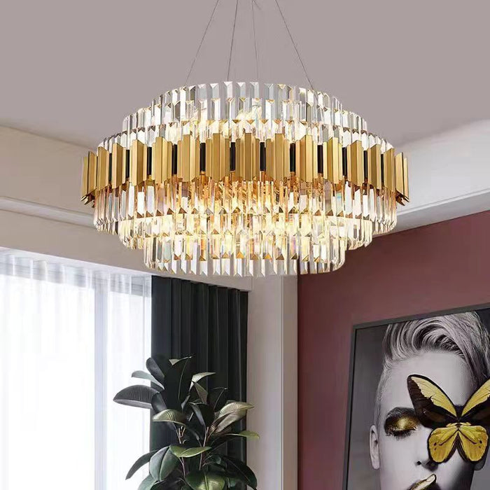 Lámpara de araña de cristal moderna, accesorio de iluminación de techo para sala/comedor de lujo, lámpara elegante para dormitorio, luz decorativa para salón o Villa