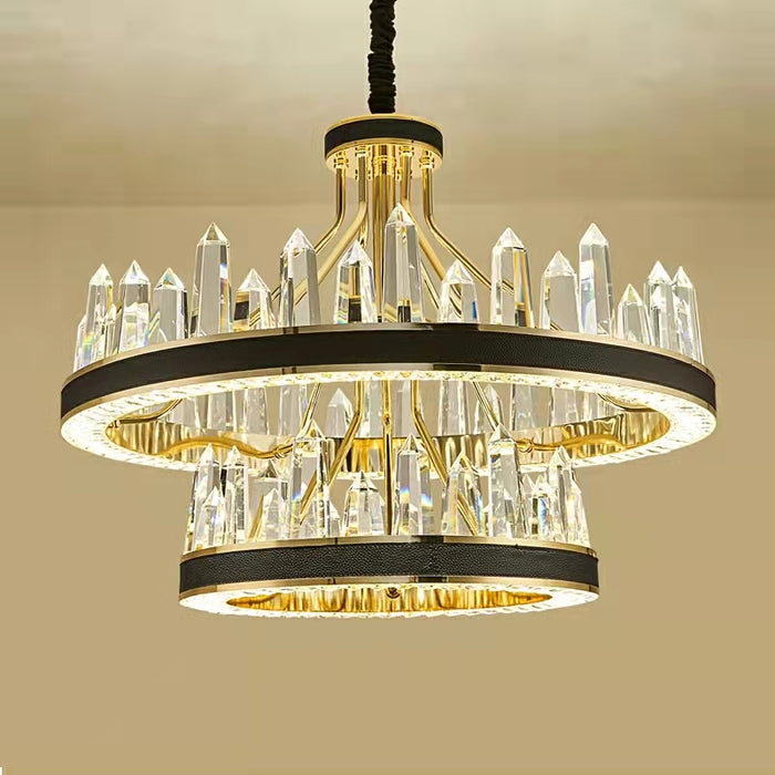 Candelabro de cristal Iceberg de nuevo estilo para sala de estar accesorio de iluminación de techo de corona negro moderno