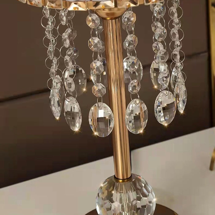 Lámpara de mesa de cristal de estilo conciso, luz de noche dorada de lujo, mobiliario moderno, lámpara de noche para Decoración