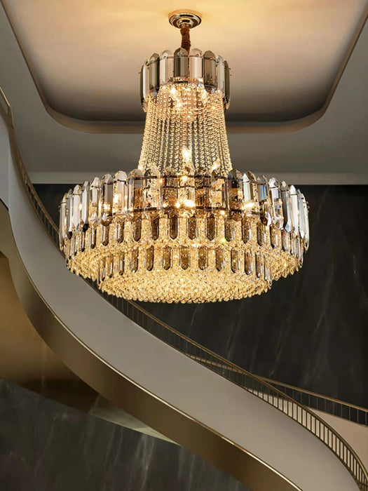 High-grade Crystal Chandelier For Living Room Luxury Duplex Hallway Ceiling Light Fixture