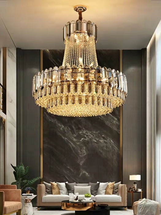 Lampadario di cristallo di alta qualità per soggiorno Plafoniera duplex di lusso per corridoio
