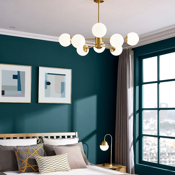 Lámpara LED lineal de diseño moderno, luces de techo de cristal con forma de globo para sala de estar y dormitorio 