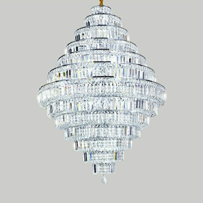 Chrome/ Silver Extra Large Chandelier For Foyer Living Room Staircase Crystal Ceiling Lighting Fixture