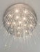 Crystal Tassel Flush Mounted Chandelier Round Ceiling Light Fixture For Living Room Bedroom Dining Room Wedding 