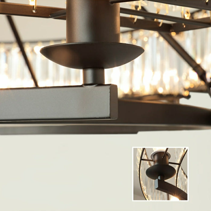 Lámpara de techo decorativa de cristal de 6/8/10/12 luces, lámpara de isla de prisma Triangular, pantalla de Metal para sala de estar