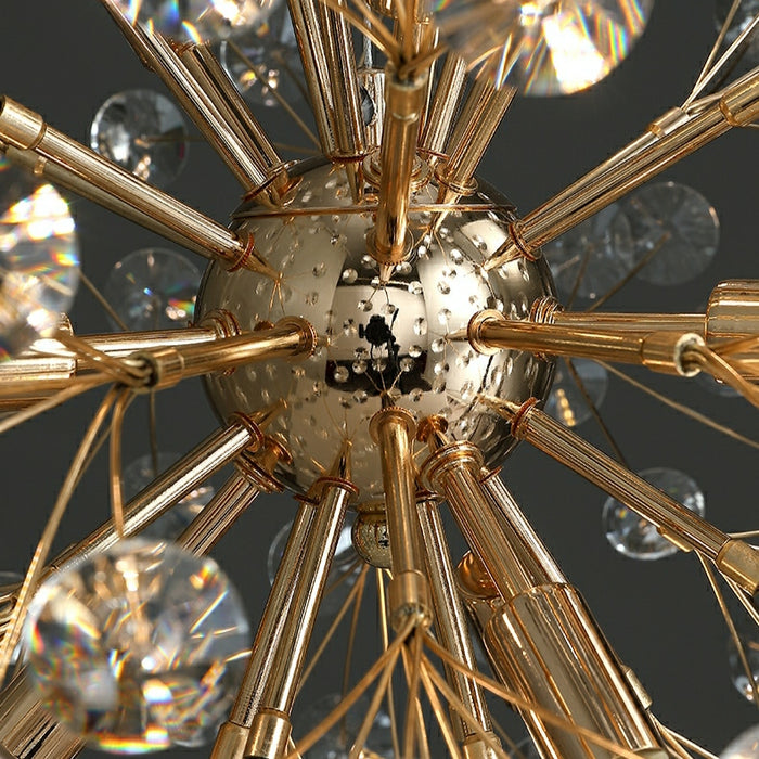 Decorative Crystal Ball Dandelion Chandelier Round Ceiling Pendant Light Fixture D50cm