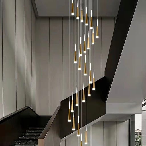 Extra Length Customization 6-81 light bulbs Spiral Meteor Staircase Chandelier Modern Style Ceiling Light Living Room Hotel Lighting