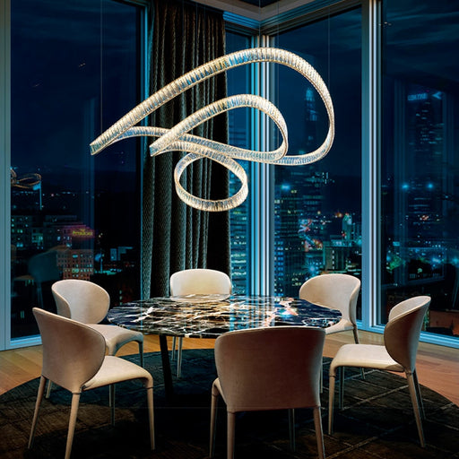 Elegant Restaurant Rings Crystal Chandelier Foyer Living Room Ceiling Pendant Light Fixture