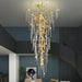 Extra Large Brass Tree Branch LED Chandelier Crystal Bar Drops Ceiling Light Fixture For Foyer Living Room Hall