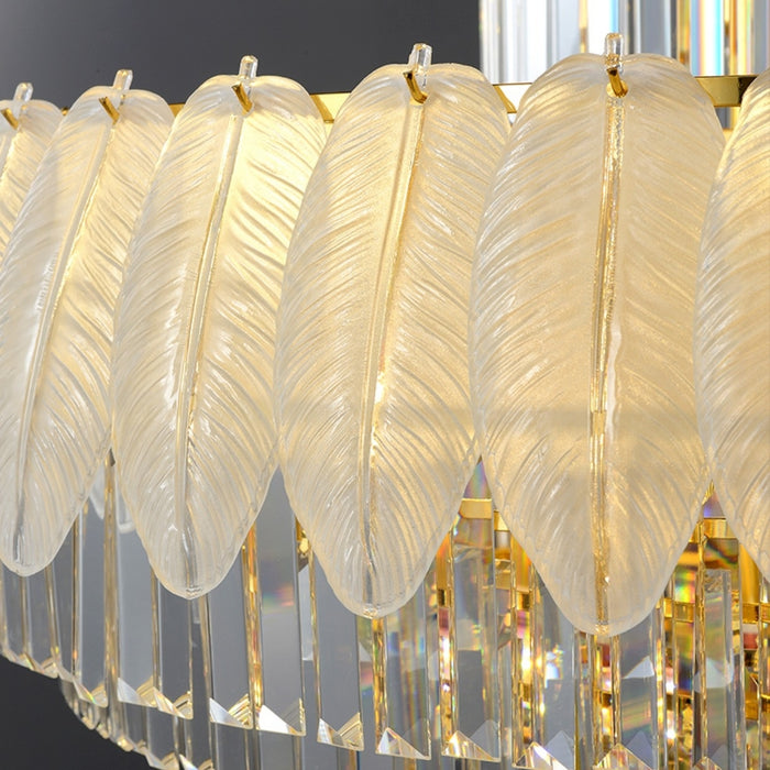 Large Crystal Feather Style Chandelier For Dreamy Wedding Hotel Foyer Staircase High Ceiling Loft Light Fixture 