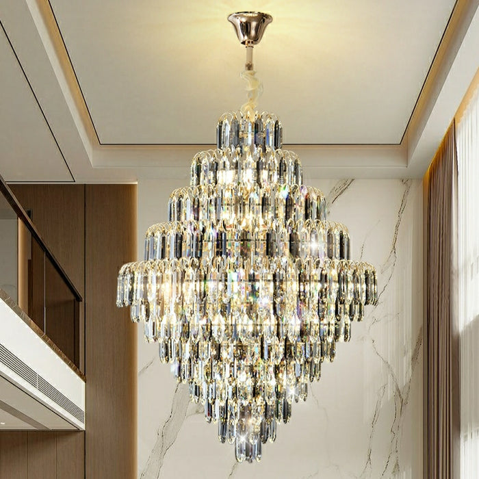 Extra Large Customization Foyer Decorative Crystal Chandelier Lighting Fixture Living Room For Entryway Staircase
