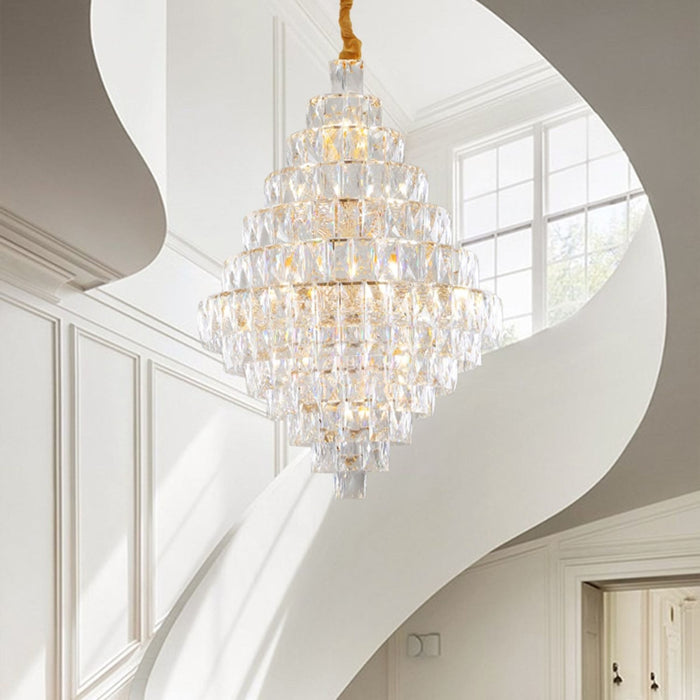 Oversaized D59.1"*H86.6"/ 75 Lights Pure White Fabulous Crystal Ceiling Chandelier Must BUY Light Fixture for Foyer Villa Living Room Entrance Staircase