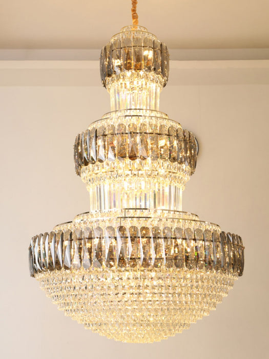 Warm Light Extra Large Modern Crystal Chandelier Luxury Pendant For Entryway / Staircase / Hotel Foyer