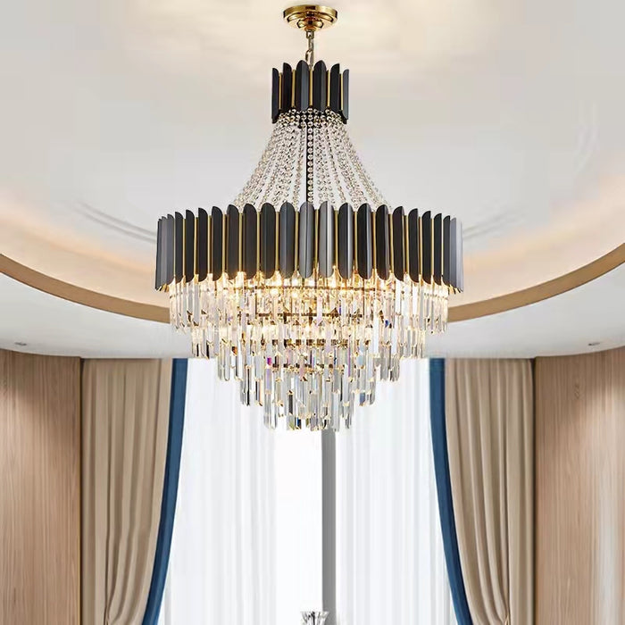 Lampadario di cristallo nero di moda Foyer Corridoio Apparecchio di illuminazione a soffitto