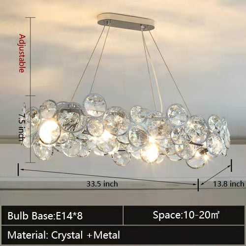 Lámpara de araña de cristal de diseño para sala de estar, dormitorio, lámpara de techo