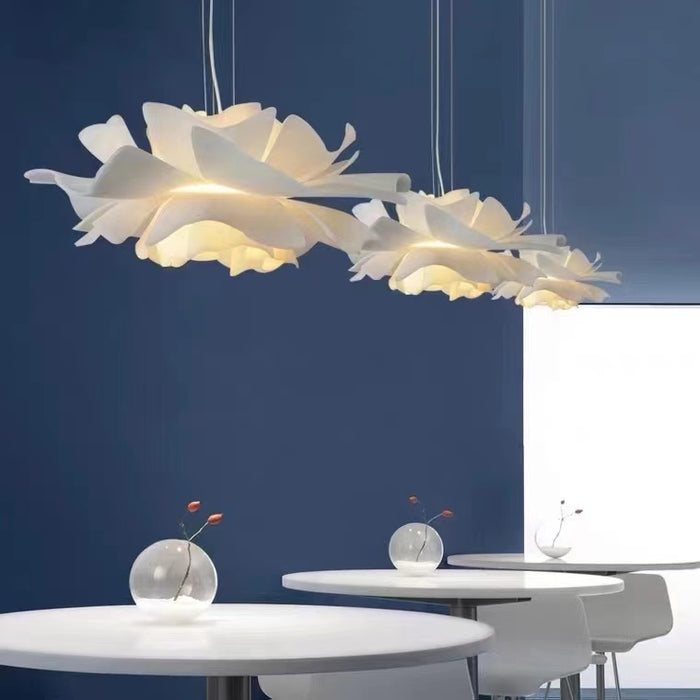 2021 New Arrival  Single White Flower Ceiling Light For Kitchen Dining Room Table