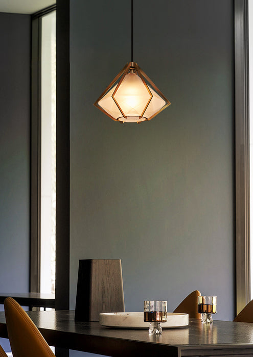 Gold Bronze Chandelier Diamond Pendant Light For Dining Room Or Bedroom