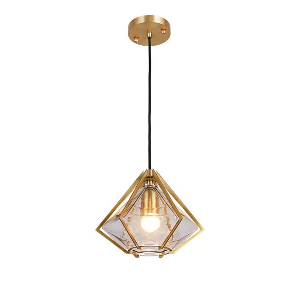 Gold Bronze Chandelier Diamond Pendant Light For Dining Room Or Bedroom