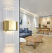Gold Modern Living Room Wall Lights Rectangle Crystal Wall Lamps For Hotel Decor