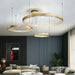 Gold/ Black 1/ 2/ 3 Rings Crystal Chandelier Modern LED Ceiling Pendant Lighting Fixture For Living/ Bedroom