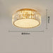 Hotel Gold Flush Mount Ceiling Lighting Fixture Round Crystal Chandelier D19.7"