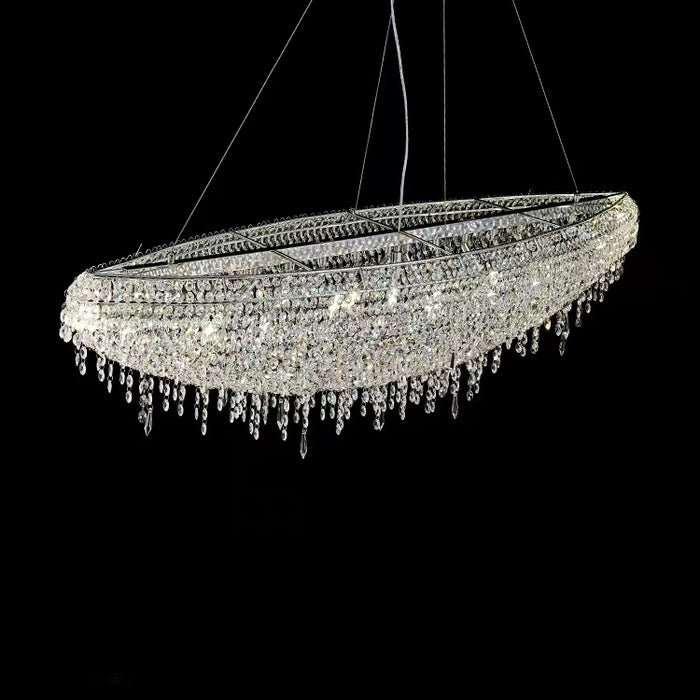 Designer Light Luxury Boat-shaped Crystal Beads Chandelier for Bedroom/ Living Room/ Bar /Dining Room