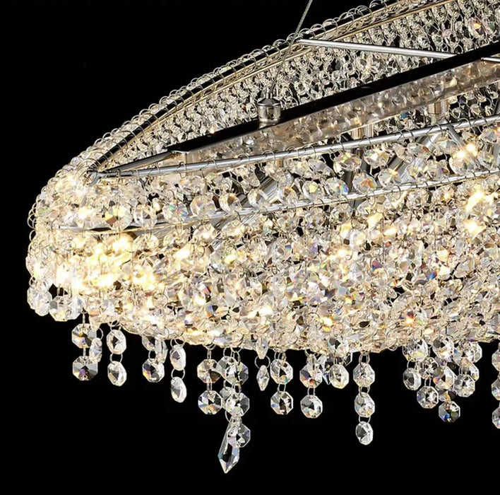 Designer Light Luxury Boat-shaped Crystal Beads Chandelier for Bedroom/ Living Room/ Bar /Dining Room