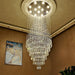Extra Large Customization Foyer Crystal Chandelier Raindrop Crystal Flush Mount Ceiling Light Fixture For Hotel Entryway/ Staircase